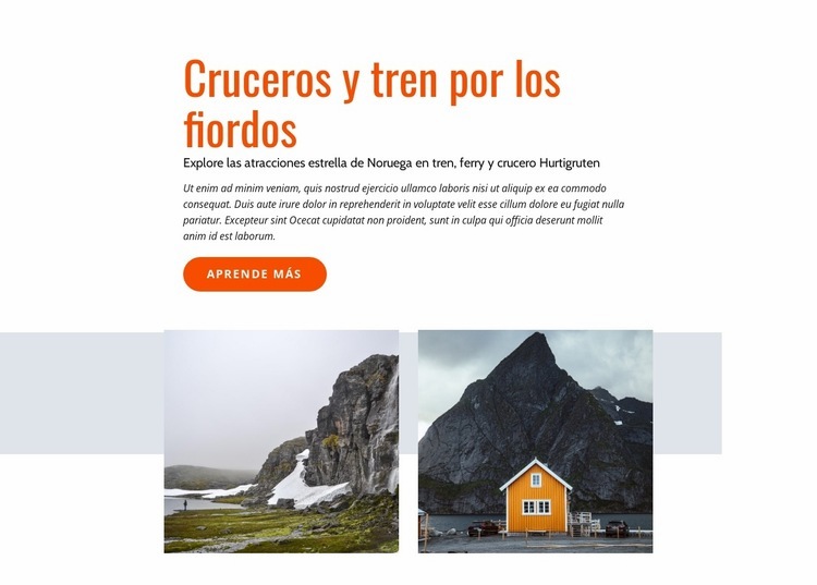 Cruceros por los fiordos Maqueta de sitio web