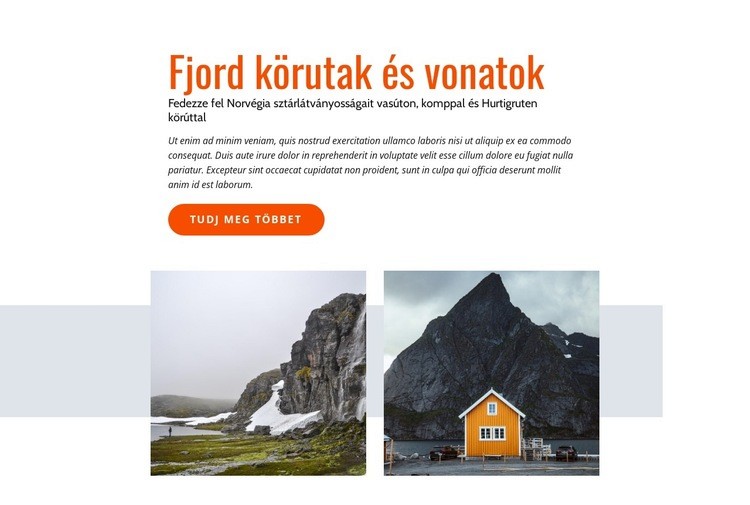 Fjord körutak HTML Sablon