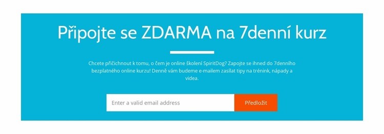 Připojte se k bezplatnému 7dennímu kurzu Šablona HTML