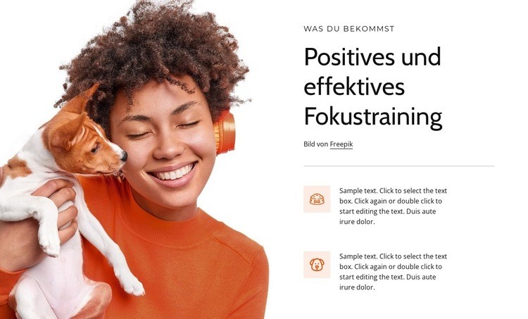 Positives Fokustraining Website Builder-Vorlagen