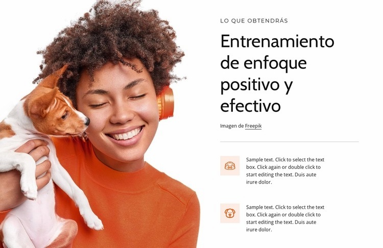 Entrenamiento de enfoque positivo Página de destino