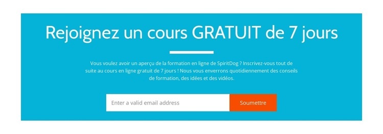 Rejoignez un cours gratuit de 7 jours Modèles de constructeur de sites Web