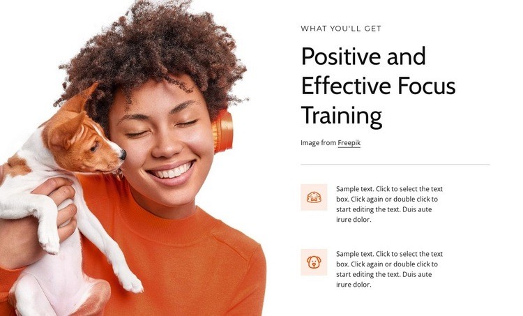 Positive focus training Homepage Design