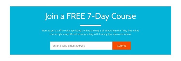 Join a free 7-day course Html Code Example