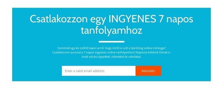 Csatlakozzon egy ingyenes 7 napos tanfolyamhoz HTML Sablon