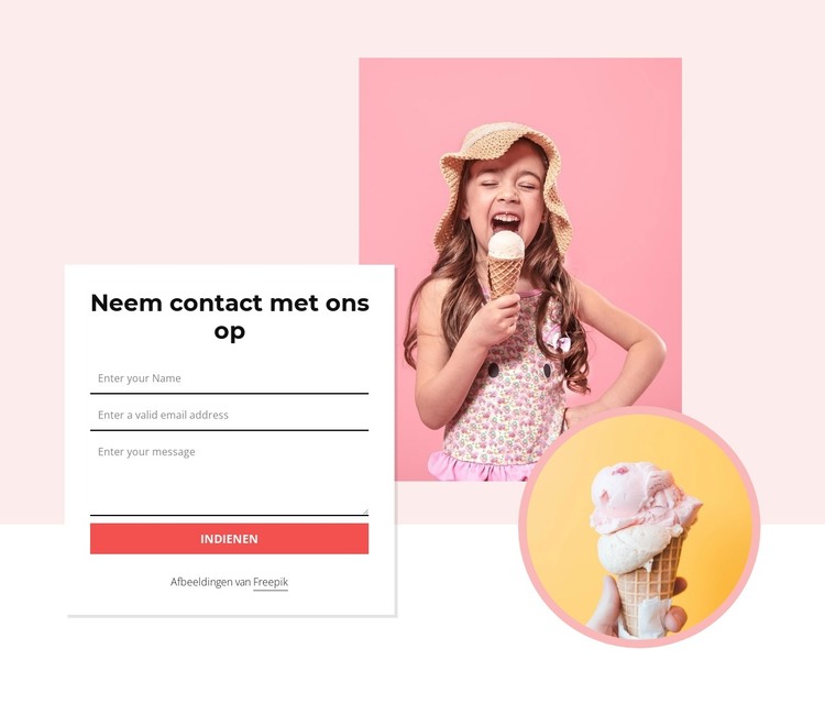 Neem contact met ons op formulier met afbeeldingen HTML-sjabloon