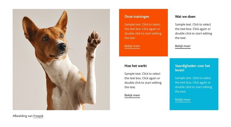 Goedgetrainde hond Website ontwerp