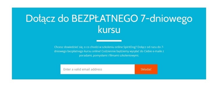 Dołącz do bezpłatnego 7-dniowego kursu Szablony do tworzenia witryn internetowych