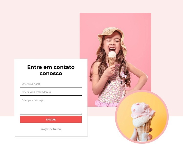 Contacte-nos formulário com imagens Modelos de construtor de sites