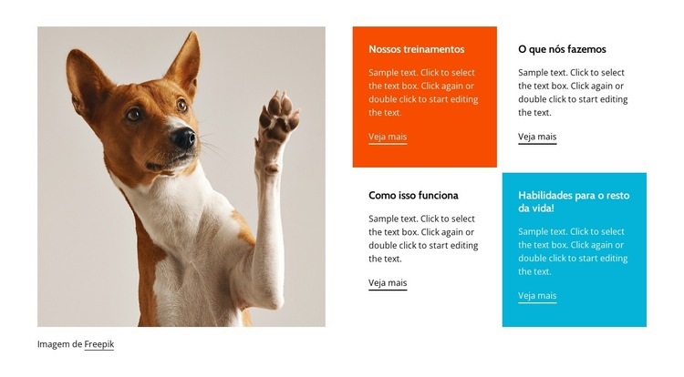 Cachorro bem treinado Design do site