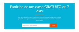 Participe De Um Curso Gratuito De 7 Dias - Tema WordPress Personalizado