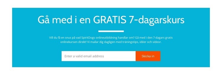 Gå med i en gratis 7-dagarskurs Webbplats mall