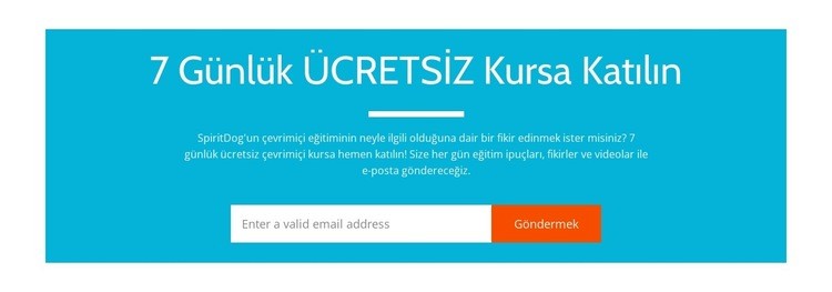 7 günlük ücretsiz bir kursa katılın Açılış sayfası