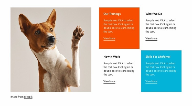 Well-trained dog Web Page Design