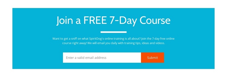 Join a free 7-day course Website Builder Software