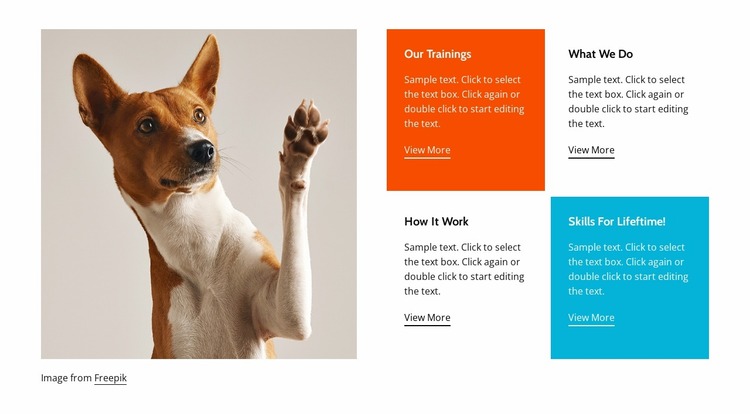 Well-trained dog Website Mockup
