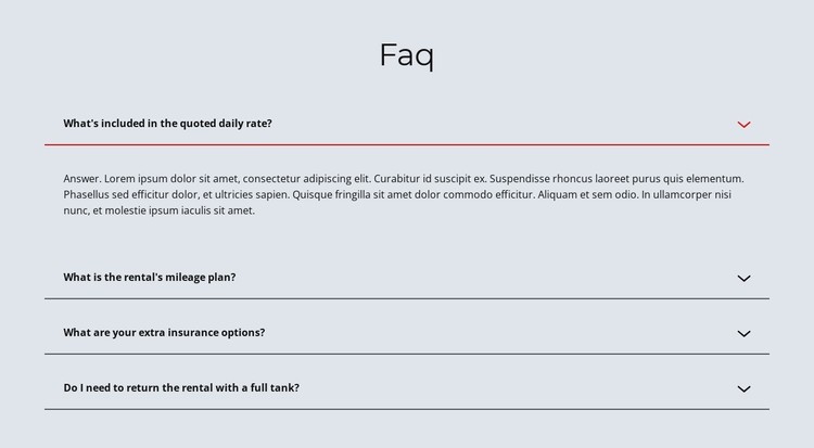 Faq on light background CSS Template