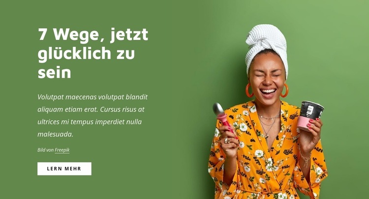 7 Wege, jetzt glücklich zu sein Website Builder-Vorlagen