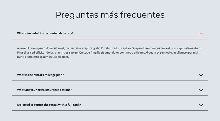 Preguntas frecuentes sobre fondo claro Plantilla CSS