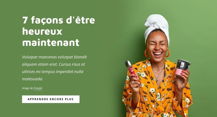 7 façons d'être heureux maintenant Conception de site Web