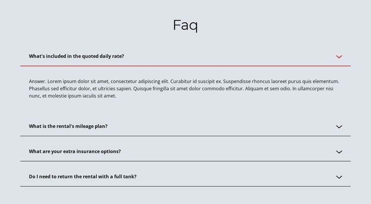 Faq on light background Homepage Design