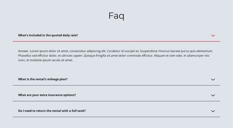 Faq on light background Joomla Page Builder