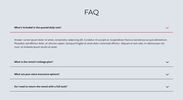 Faq op lichte achtergrond HTML5-sjabloon