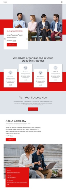 Trainings And Consulting - Free One Page Template