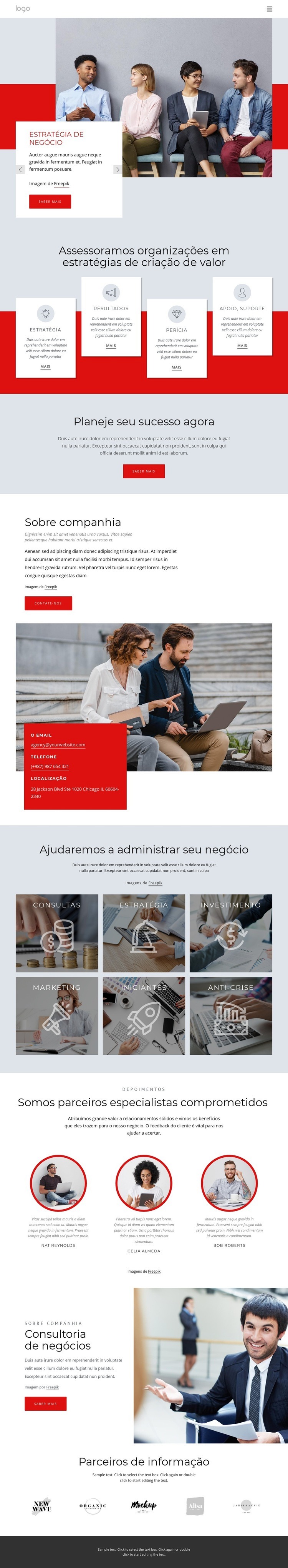 Treinamentos e consultoria Modelos de construtor de sites