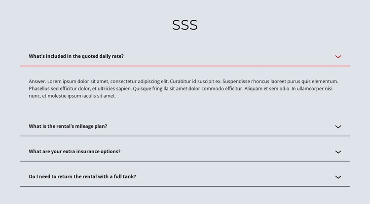 Açık renkli SSS HTML Şablonu