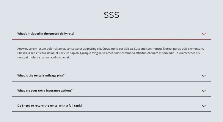 Açık renkli SSS Html Web Sitesi Oluşturucu