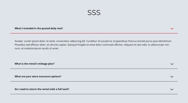 Açık renkli SSS Web Sitesi Mockup'ı