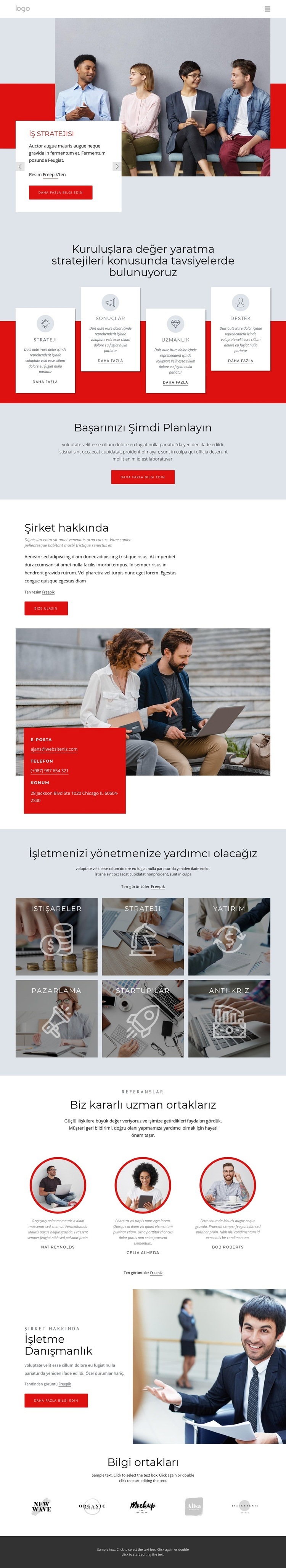 Eğitimler ve danışmanlık Web Sitesi Mockup'ı