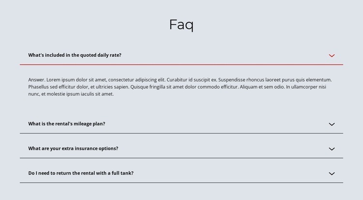 Faq on light background Wix Template Alternative