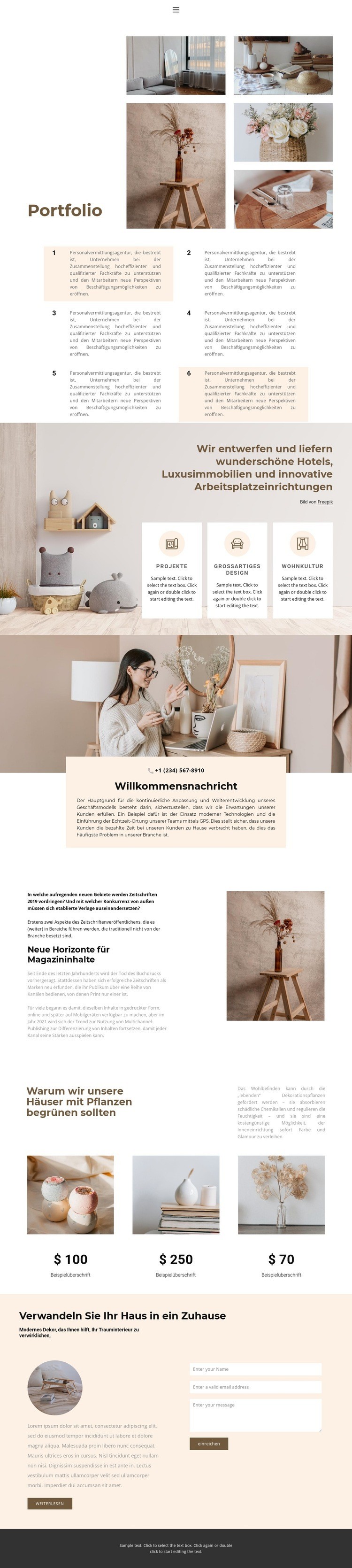 Dekorieren Sie Ihr Zuhause HTML Website Builder