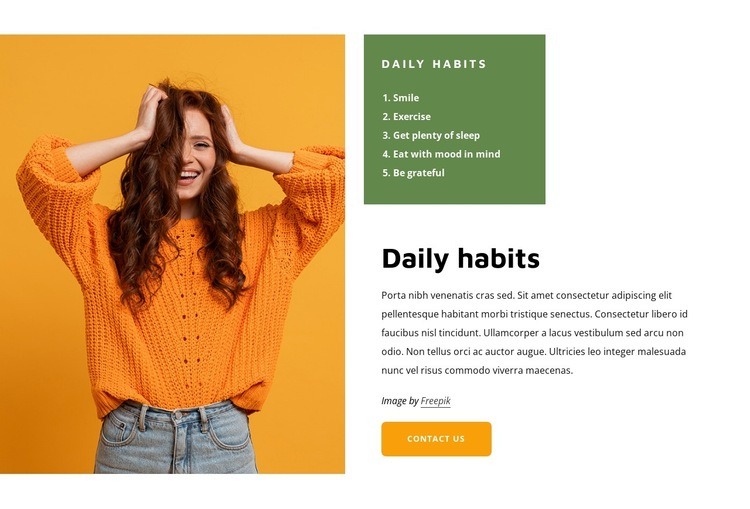 Daily habits Elementor Template Alternative