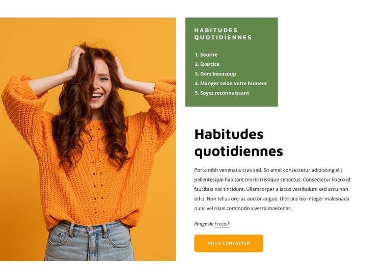 Habitudes quotidiennes Modèle HTML5