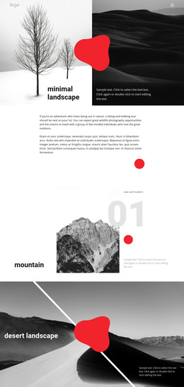 Minimal Landscape Photo - HTML Website