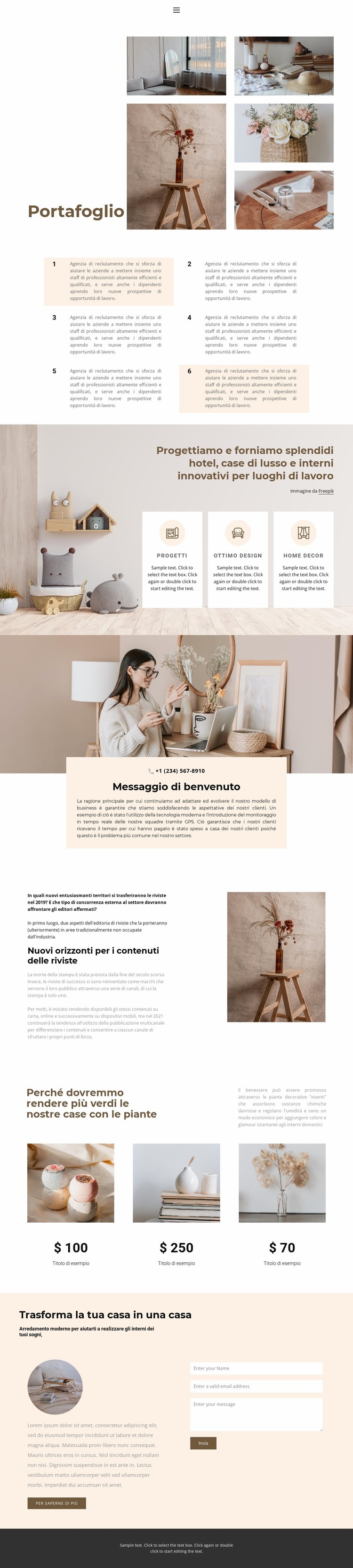 Decora la tua casa Costruttore di siti web HTML