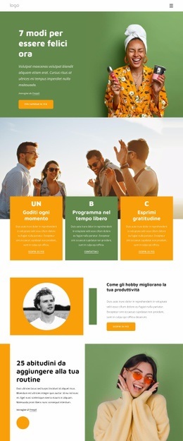 Le Abitudini Delle Persone Felici - Mockup Di Sito Web Gratuito