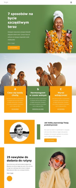 Nawyki Szczęśliwych Ludzi - Szablon Strony Biznesowej Premium