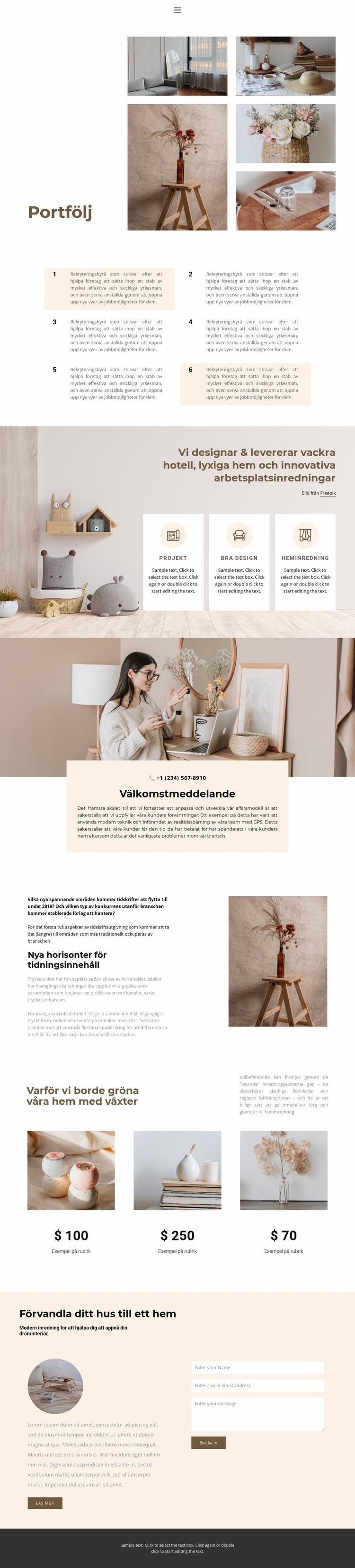 Inred ditt hem Hemsidedesign