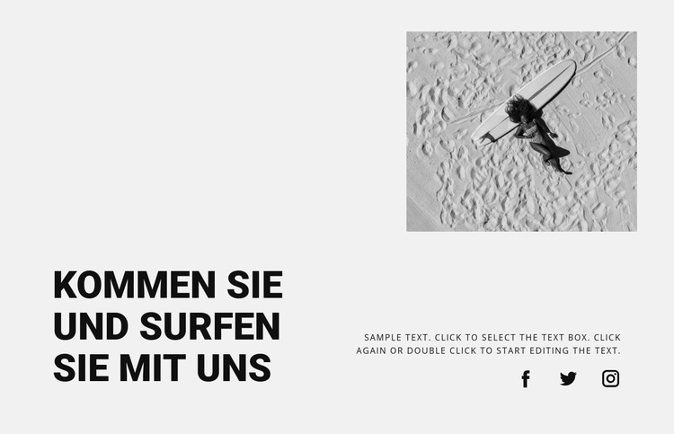 Komm, reise mit uns Landing Page