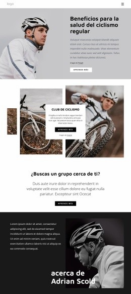 Mejor Diseño De Página De Destino Para Beneficios Del Ciclismo Regular