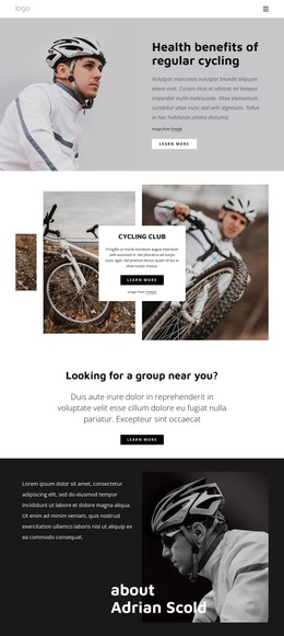 Benefits Of Regular Cycling - Modern HTML5 Template