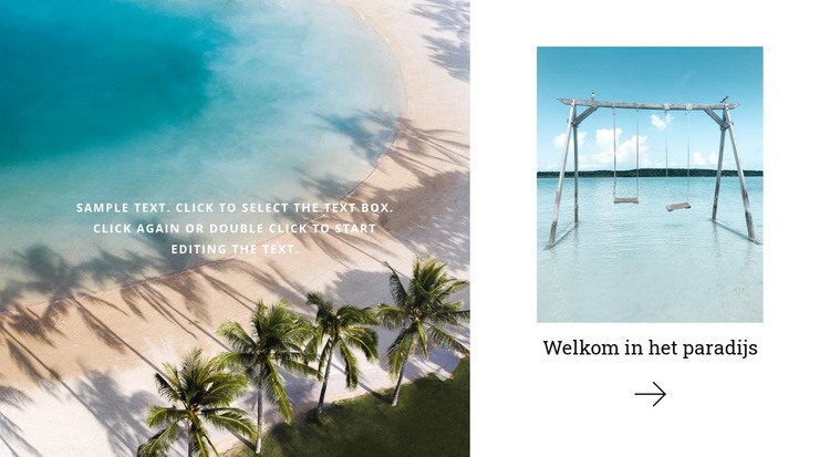 Paradise land reizen Website Builder-sjablonen