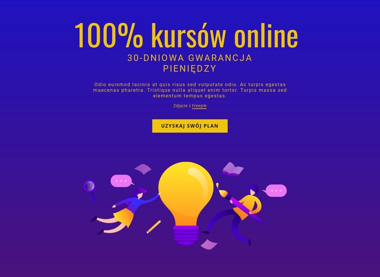 Zaawansowane kursy angielskiego Makieta strony internetowej