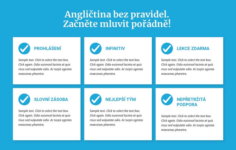 Lekce angličtiny bez pravidel Šablona HTML