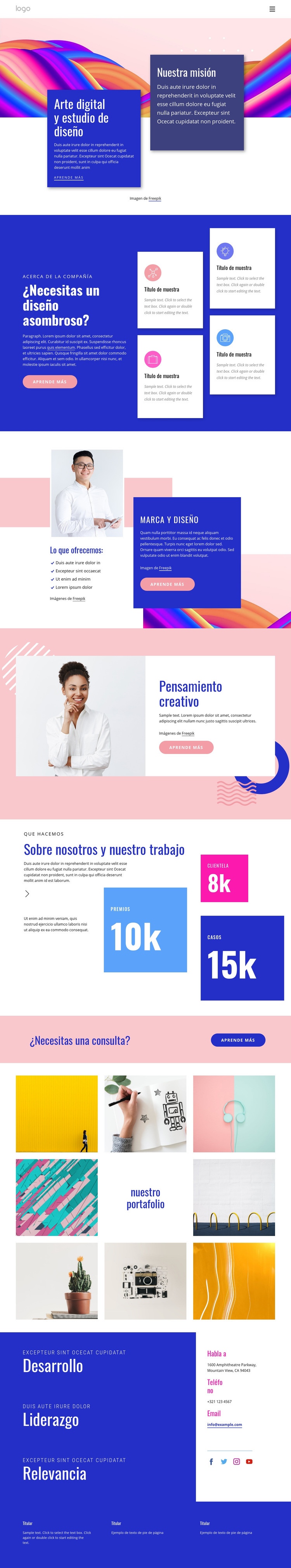 Crea contenido que conecte Maqueta de sitio web