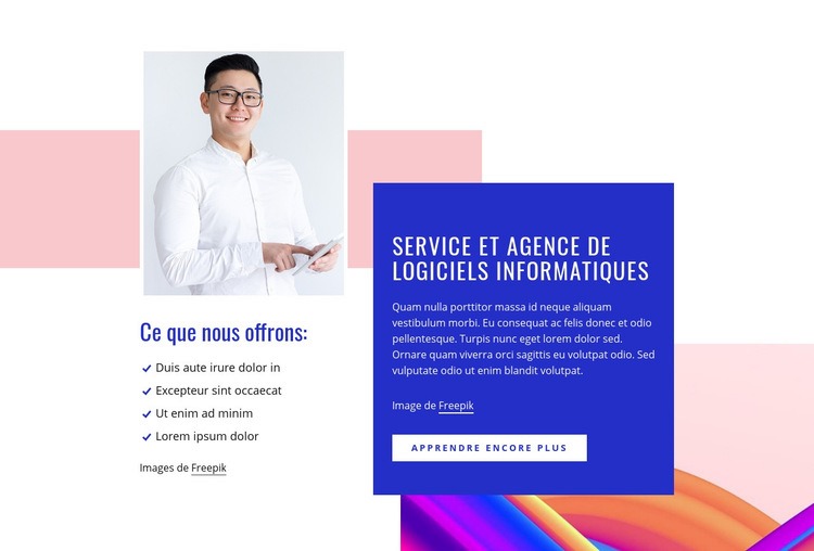 Service logiciel informatique Modèles de constructeur de sites Web